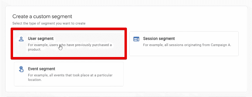 Creating a user segment