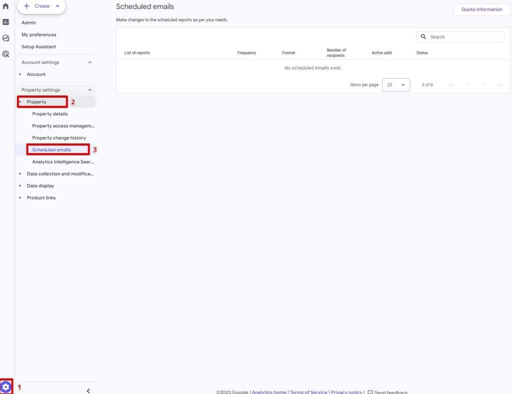 Viewing and Managing GA4 scheduled email reports
