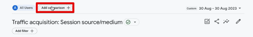 Adding a new comparison to the traffic acquisition report