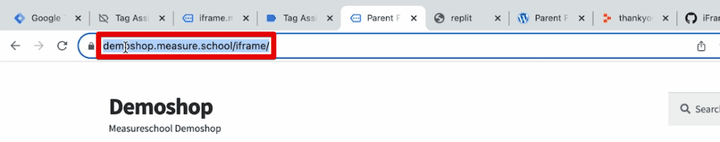 Copying the parent frame URL