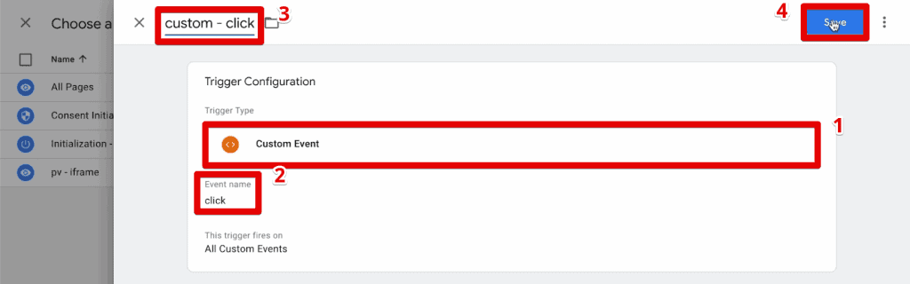 Creating a custom event trigger