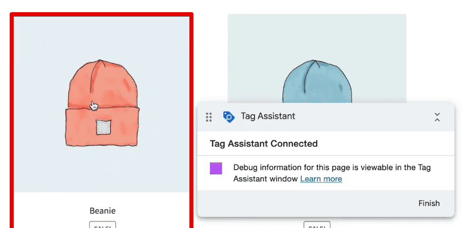 Going to the beanie product page