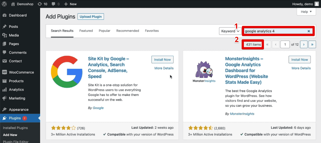 Looking for GA4 plugins in WordPress