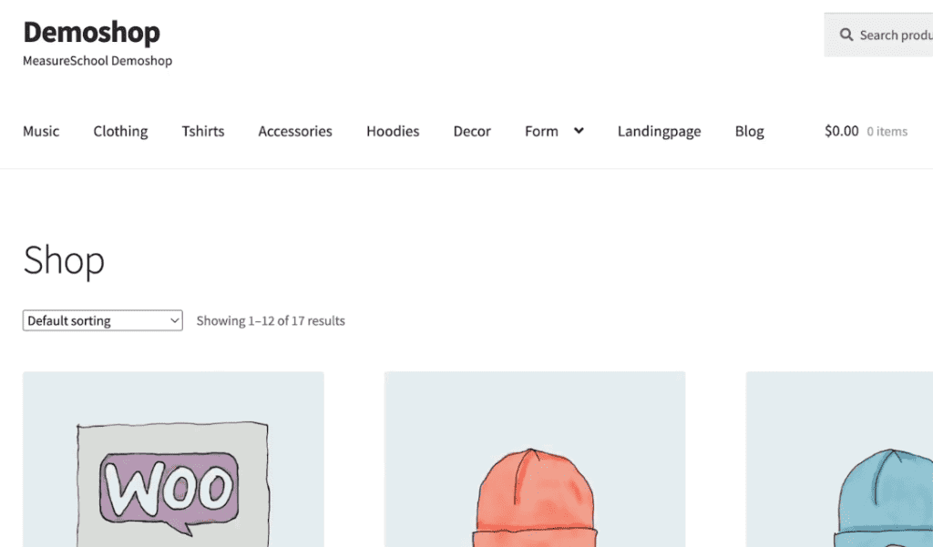 MeasureSchool demo shop