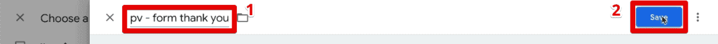 Saving the form thank you page trigger