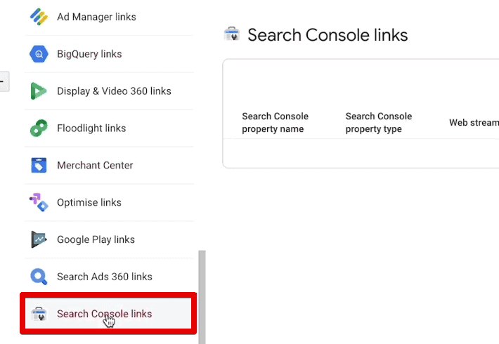 Search Console product links