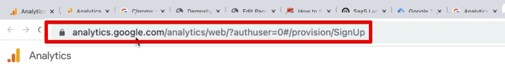 Signing up to Google Analytics