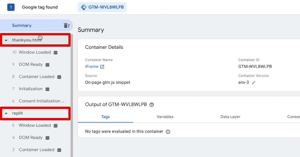 Successful implementation of GTM on the iframe pages