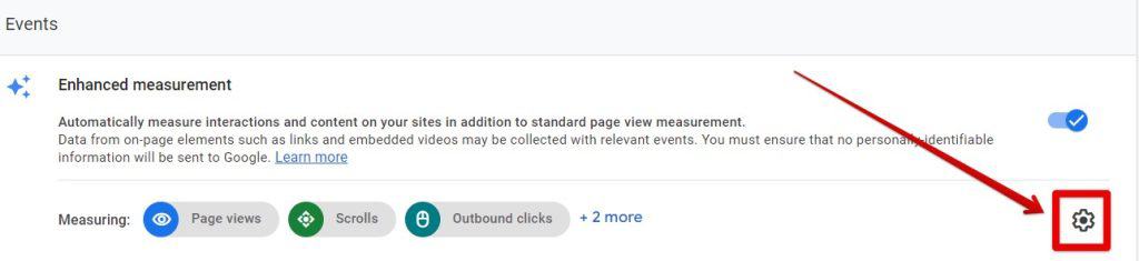 Accessing Enhanced measurement settings