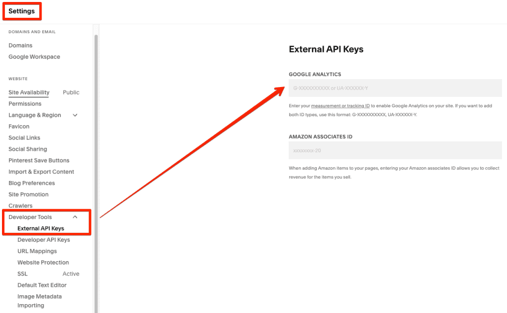 Add GA4 code to Squarespace natively