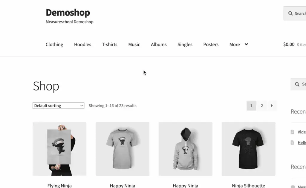 MeasureSchool demo shop