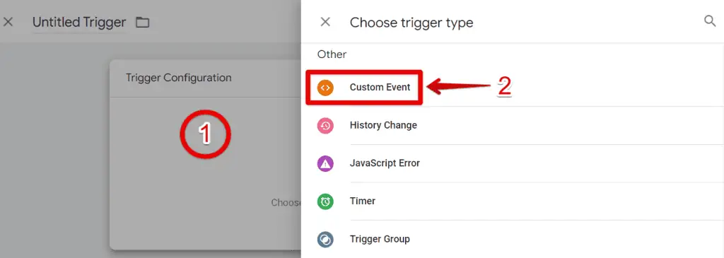Choosing Custom Event trigger type