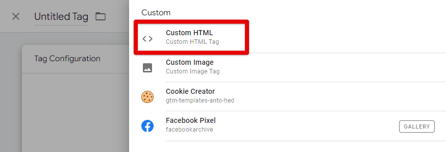 Clicking Custom HTML