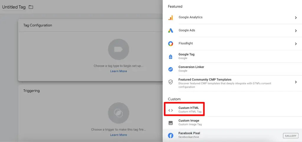 Custom HTML tag in GTM