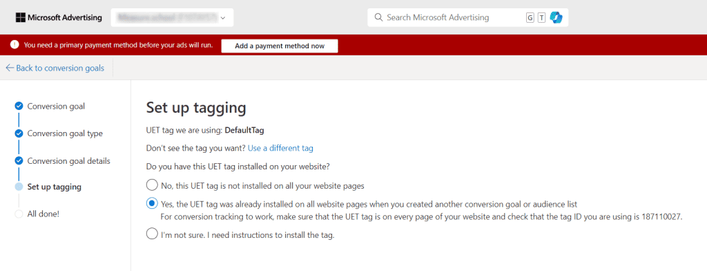 Set up tagging
