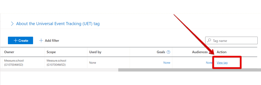 View tag code