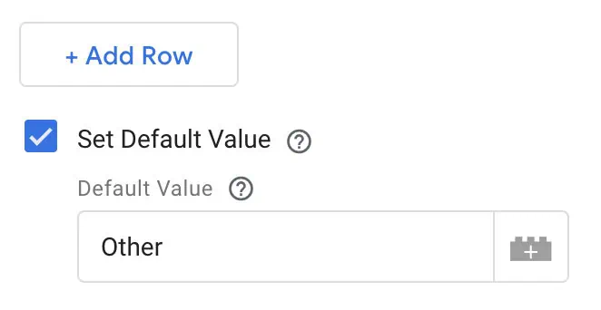 Regex table default value