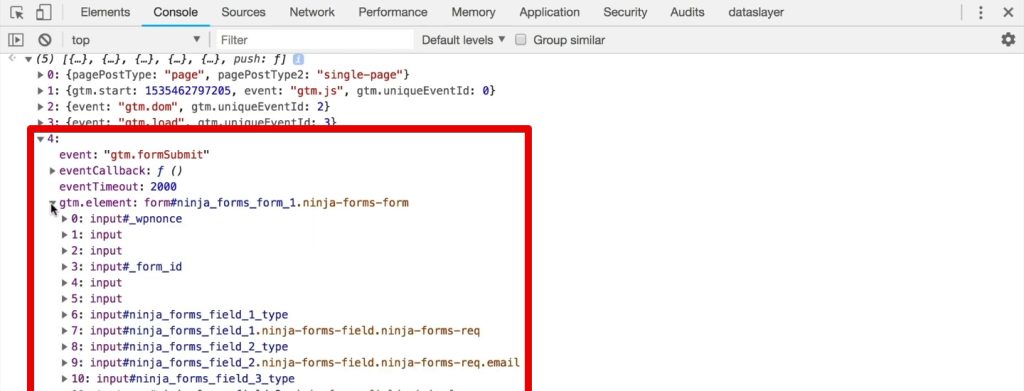 Expanding the form submit event in the data layer