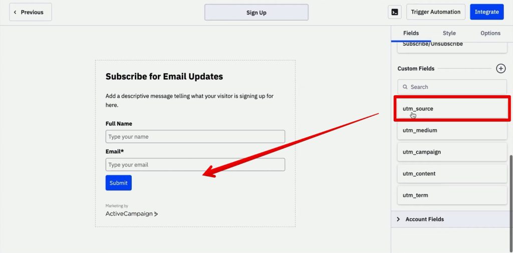 Adding custom fields to the form