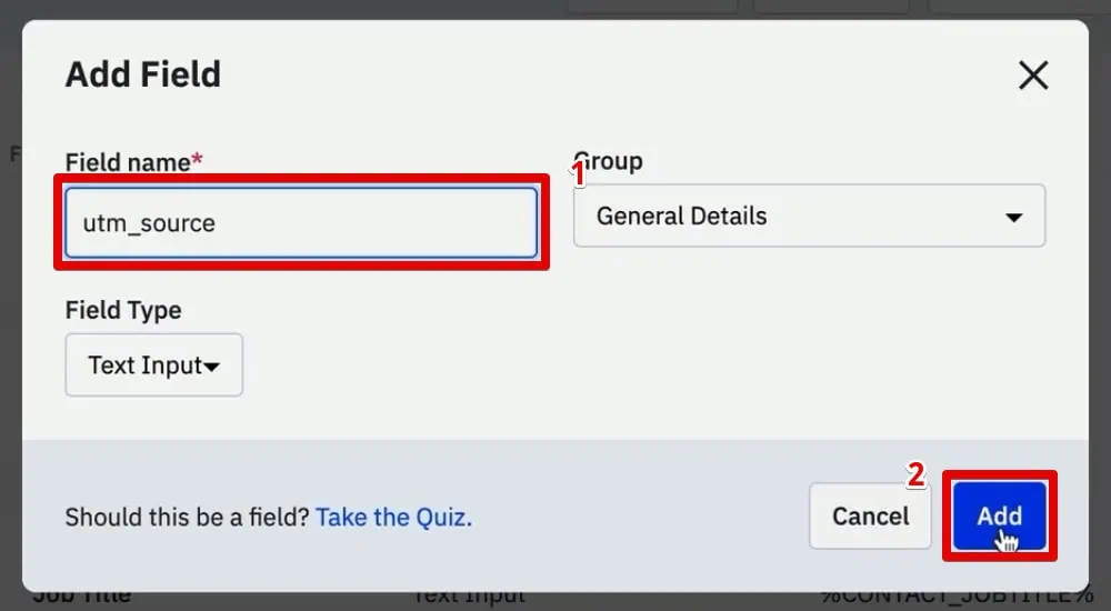 Adding the utm_source field