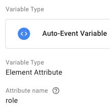 Auto-event variable element attribute configuration