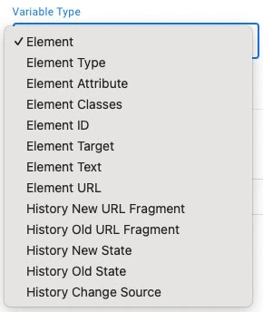 Auto-event variable types