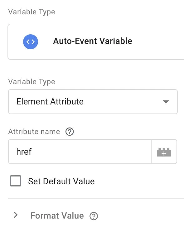 Auto-event variable with the href attribute