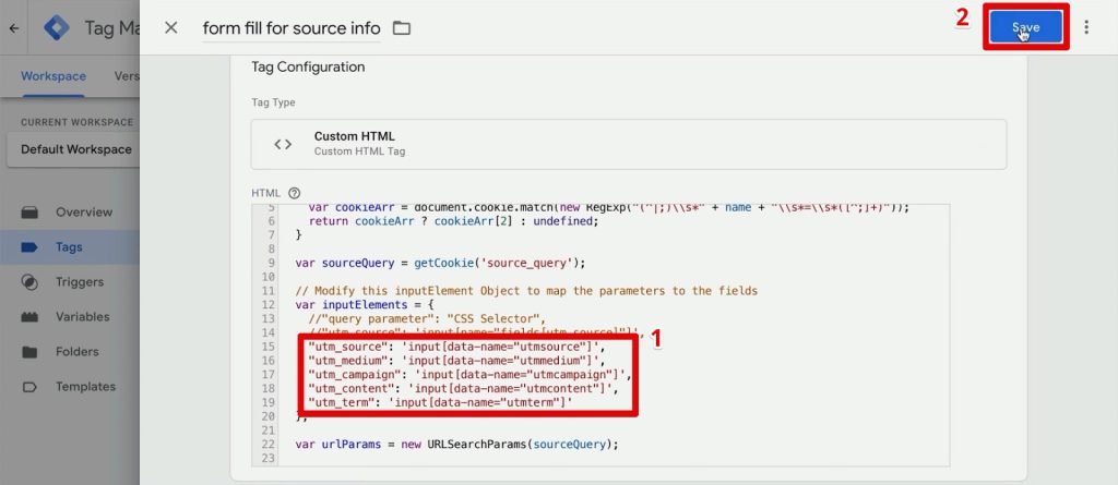 Matching CSS selectors for the UTM parameters