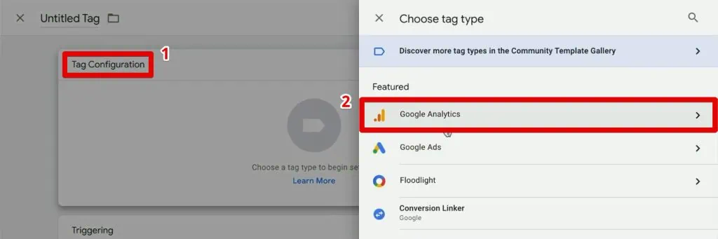 Creating a Google Analytics tag