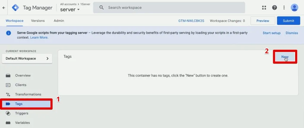 Creating a new tag in Google Tag Manager