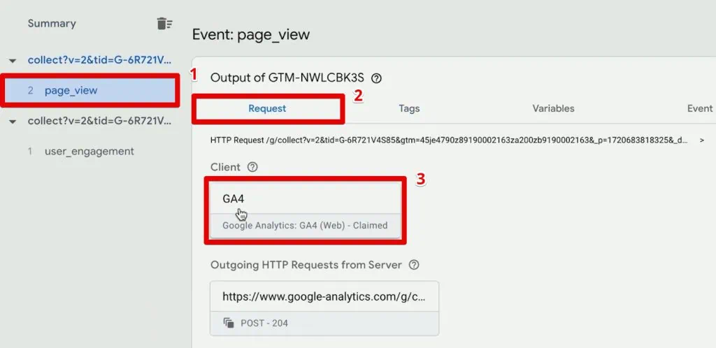 Page view event claimed by GA4