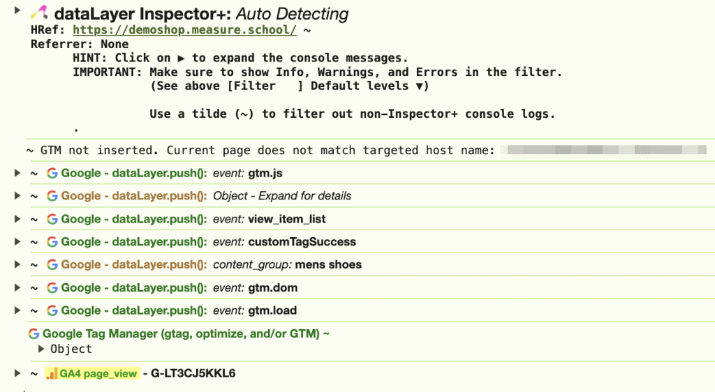 Adswerve Inspector+ message in console