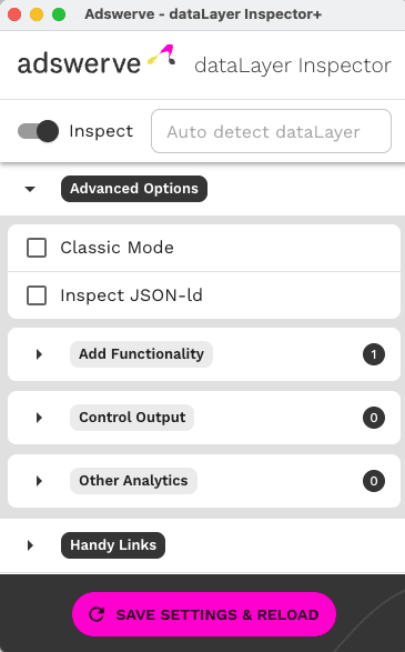 Adswerve dataLayer inspector+