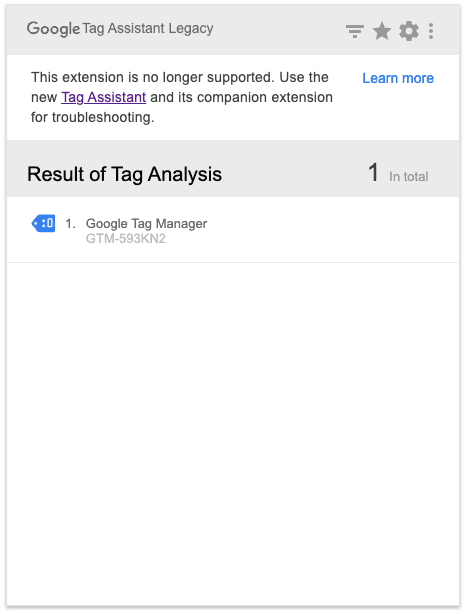 Google Tag Assistant legacy