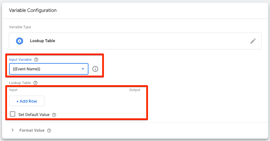 Lookup Table variable configuration in GTM