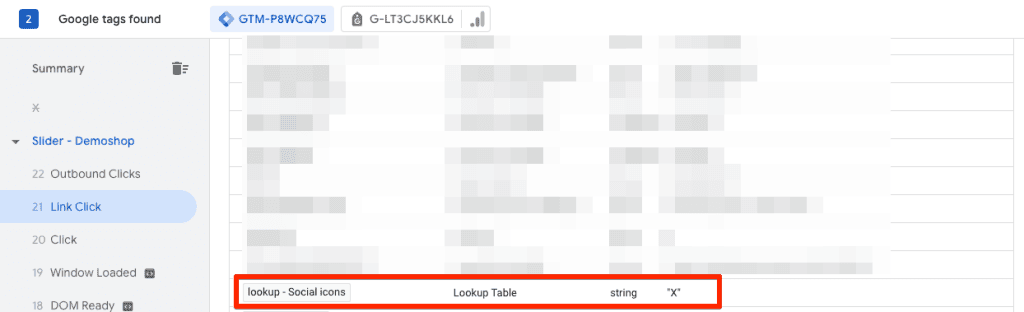 Lookup Table variable value for social icons in preview mode