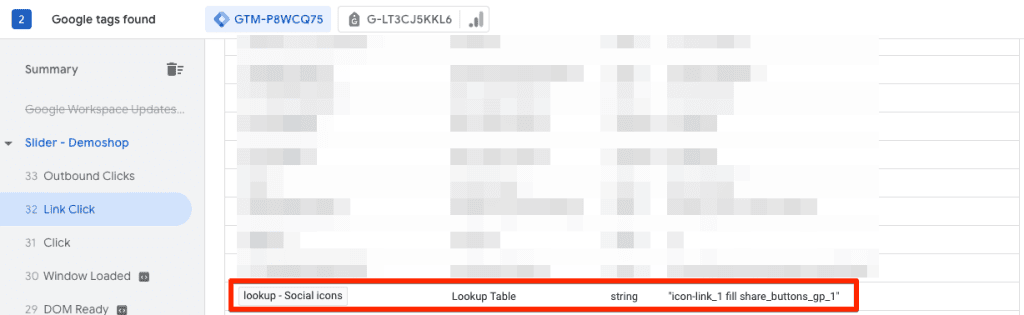 Lookup Table variable value for social icons with the default value