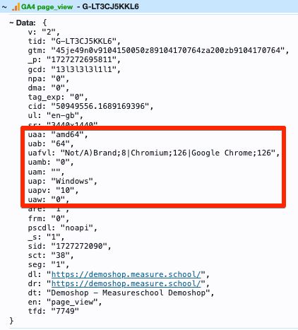 User-agent changes in GA4’s pageview event