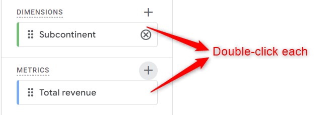 Adding dimensions and metrics to report