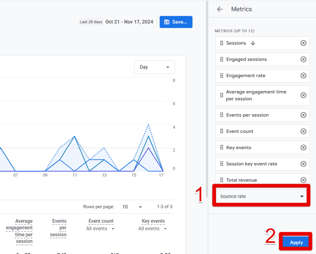 Apply changes to add metrics to reports