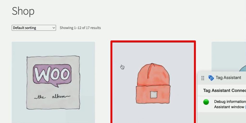 Opening the beanie product page