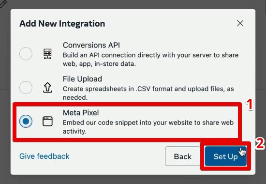 Setting up a new Meta Pixel