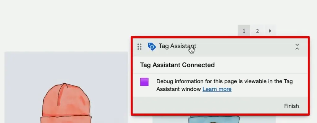 Tag Assistant connected to the demo shop