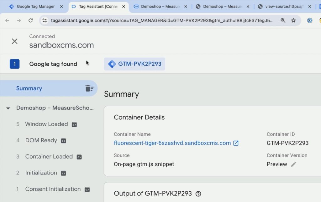 Tag Assistant tab