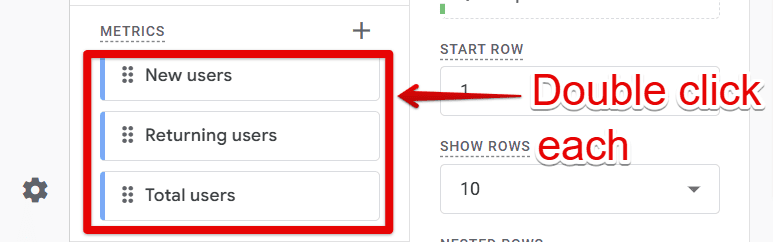 Adding dimensions and metrics data to the Exploration canvas