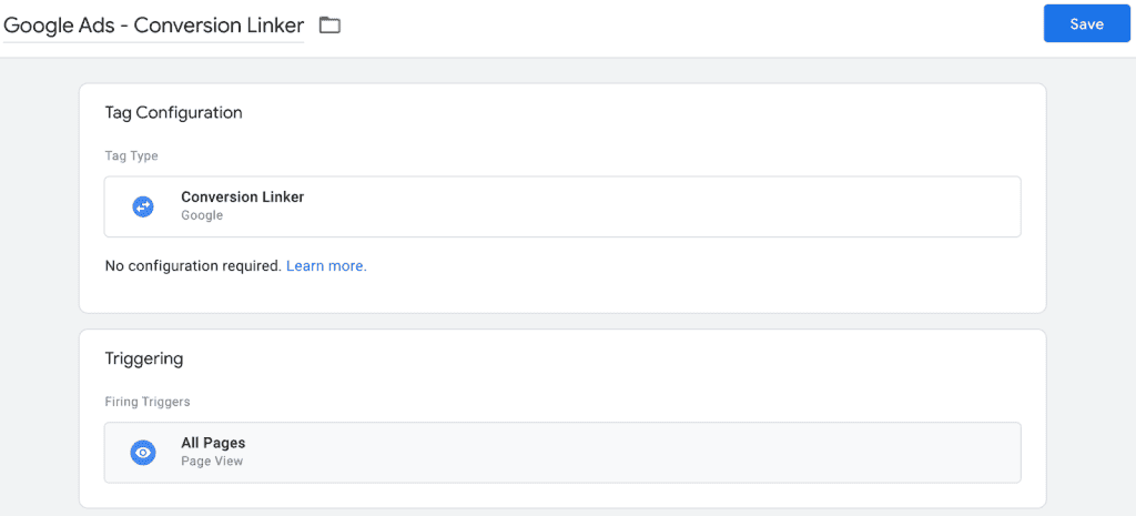 Google Ads conversion linker